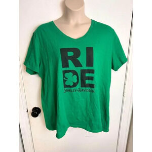 Harley Davidson Green T-shirt Route 65 moto Indianola Iowa Size 3x #0579